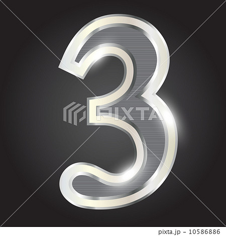 Silver metallic number vector illustration 10586886