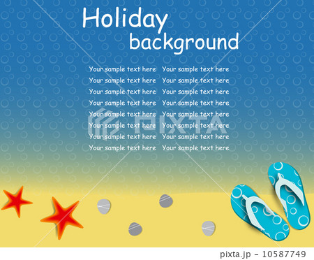 sandals and starfish at beach nature summer vector background 10587749
