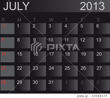 Calendar 2013. July. Vector Illustration Calendar 2013. July. Vector Illustration 10588374