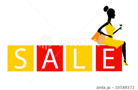 big sale concept with a beautiful girl in vector 10588572