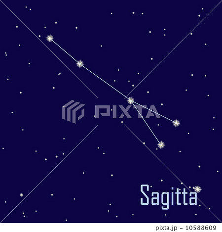 The constellation " Sagitta" star in the night sky. Vector illus 10588609