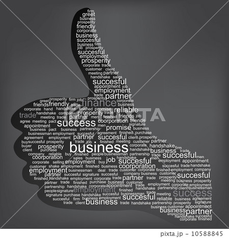 Illustration of the thumbs up symbol, which is composed of words Illustration of the thumbs up symbol, which is composed of words 10588845
