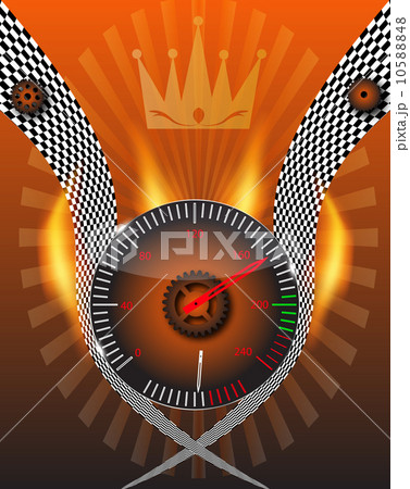Checkered flag, speedometer. Vector Illustration. Checkered flag, speedometer. Vector Illustration. 10588848