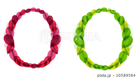 Vector alphabet letters made from spring green and autumn red le Vector alphabet letters made from spring green and autumn red le 10589564