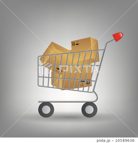 shopping cart with boxes icon vector illustration shopping cart with boxes icon vector illustration 10589636