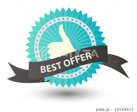 Vector Best Seller label with red ribbon. 10589912