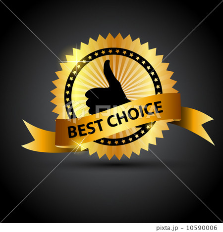 Vector best choice label with red ribbon. 10590006