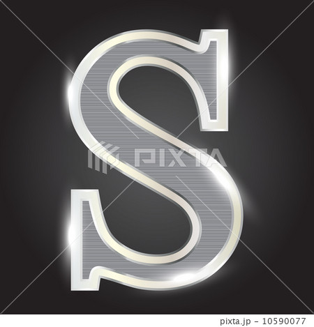 Silver metallic fonts vector illustration 10590077