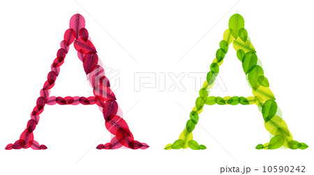 Vector alphabet letters made from spring green and autumn red le 10590242
