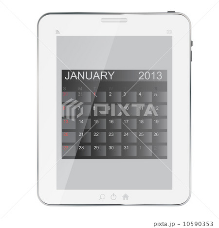 2013 year calendar on abstract design Tablet. Vector illustrati 10590353
