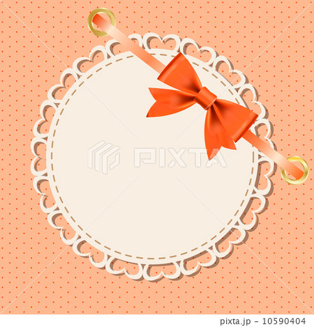 Vector greeting card with frame and bow. Space for your text or Vector greeting card with frame and bow. Space for your text or 10590404