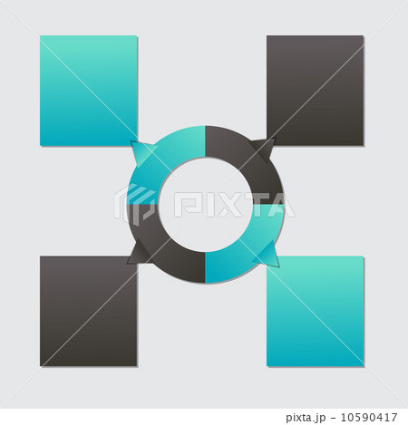 Concept of colorful circular banners with arrows for different b 10590417