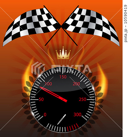 Checkered flag, speedometer. Vector Illustration. 10590419