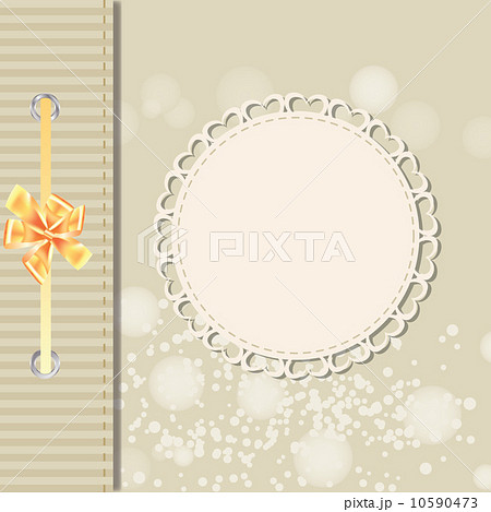 Vector greeting card or cover with bow. Space for your text or p 10590473