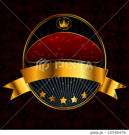 Decorative ornate golden vector frame on dark background 10590476