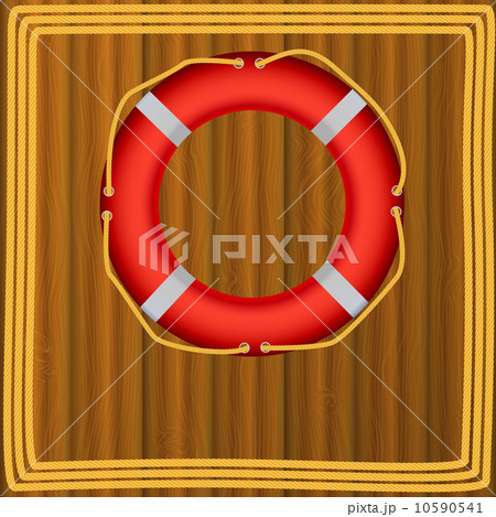 Life Buoy On boards Background, ropes, Illustration. Life Buoy On boards Background, ropes, Illustration. 10590541