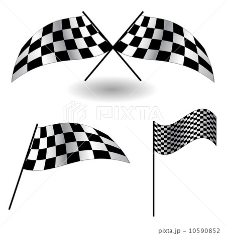 Set of checkered Flags. Vector Illustration. 10590852