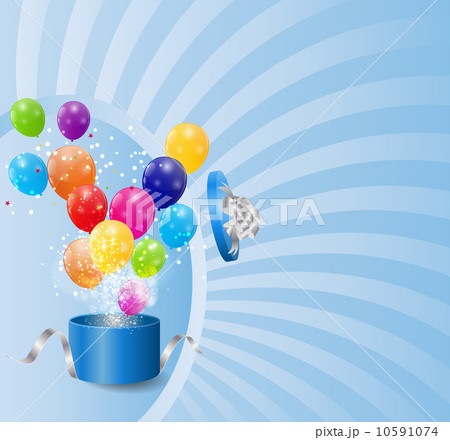 Color Glossy Balloons in Gift Box Background Vector Illustration Color Glossy Balloons in Gift Box Background Vector Illustration 10591074