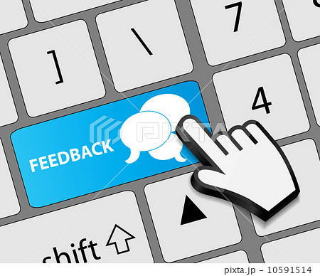 Keyboard feedback button with mouse hand cursor vector illustrat 10591514