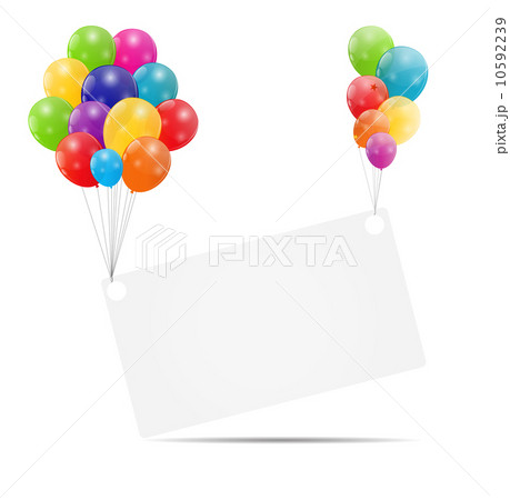 Color glossy balloons card background vector illustration 10592239