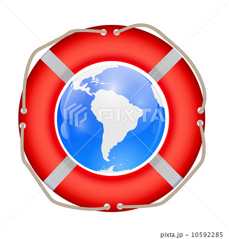 Globe in Lifebuoy. Vector Illustration. 10592285