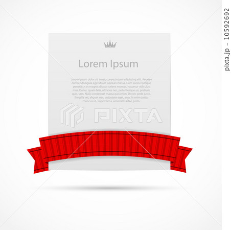 White card with ribbon vector illustration 10592692