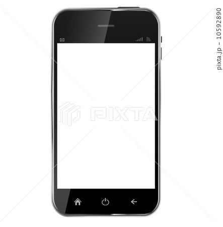Abstract design realistic mobile phone with blank screen isolat 10592890
