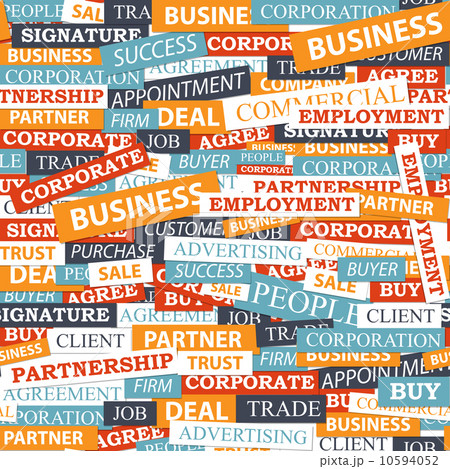 Seamless pattern, which is composed of words on business themes. 10594052