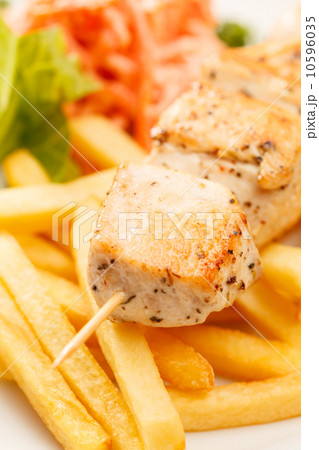 chcken kebab with french fries chcken kebab with french fries 10596035
