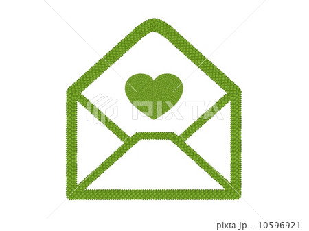 Four Leaf Clover of Open Envelope Icon with Heart Icon Four Leaf Clover of Open Envelope Icon with Heart Icon 10596921
