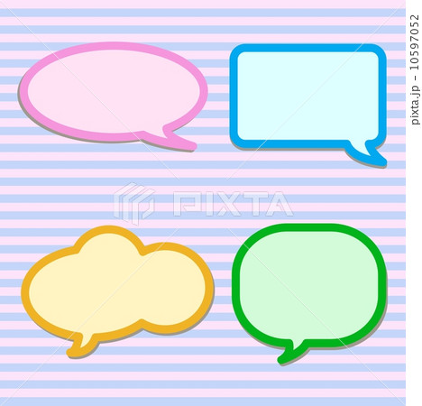 Thought Bubbles on Pink and Blue Striped Pattern 10597052
