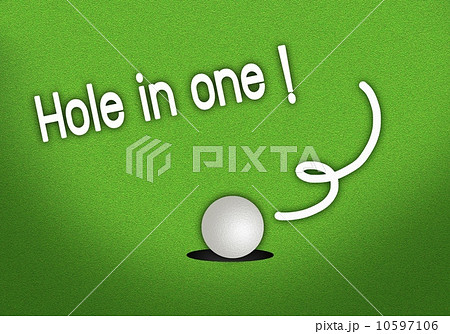 Putted Golfball Dropping Hole in One Shot 10597106