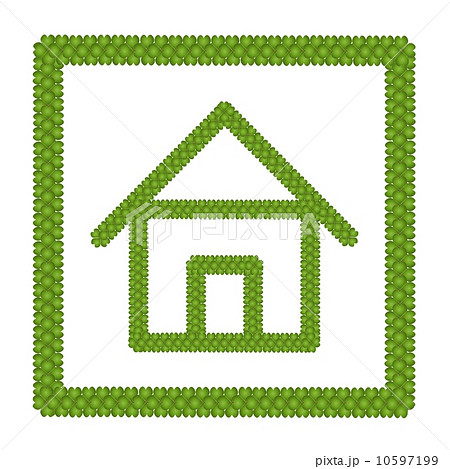 Green Four Leaf Clover of Home Icon in A Frame Green Four Leaf Clover of Home Icon in A Frame 10597199