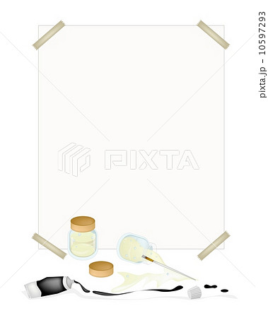 Paint Tube and Brush with Linseed Oil and Paper 10597293