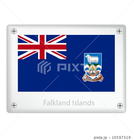 A Falkland Islands Flags on Metal Plate A Falkland Islands Flags on Metal Plate 10597319