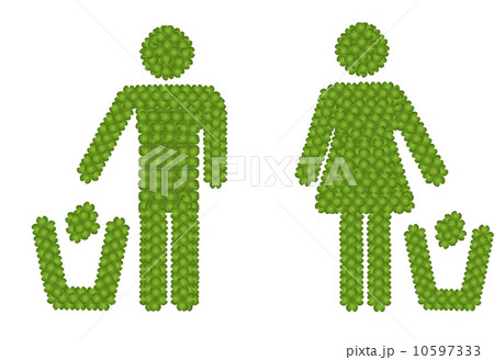 Garbage Can Icon Made of Four Leaf Clove Garbage Can Icon Made of Four Leaf Clove 10597333