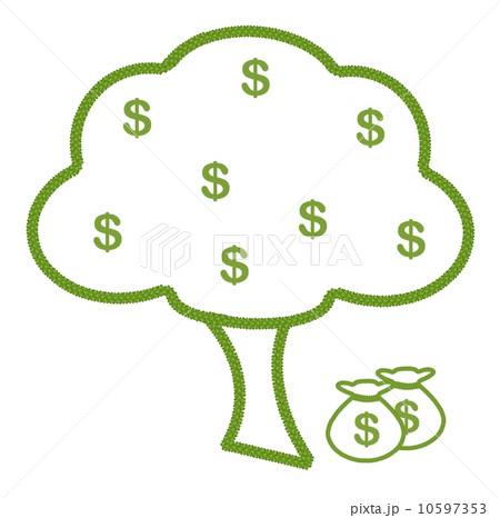 A Tree Made of Four Leaf Clover with Dollar Sign 10597353