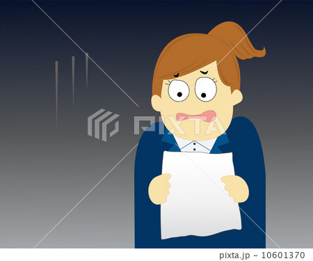 書類を見てがっかりする社員_背景あり 10601370