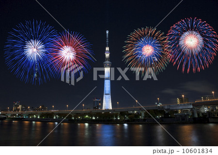 スカイツリーと花火 10601834