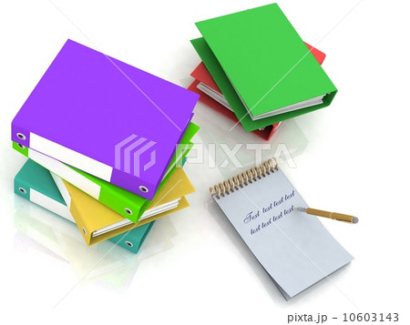 folders and notebook with a pen on a white background 10603143