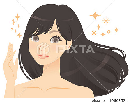 きれいな髪の女性のイラスト素材