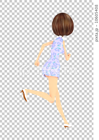 走る女の子 合成用背景透過 ３dcg イラスト素材のイラスト素材