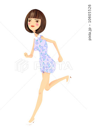 走る女の子 合成用背景透過 ３dcg イラスト素材のイラスト素材