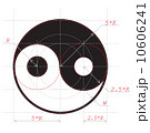 Scheme for drawing of Yin and Yang abstract symbol 10606241