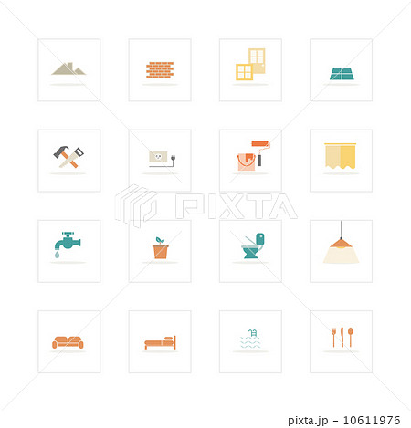 Home and material icons set 10611976
