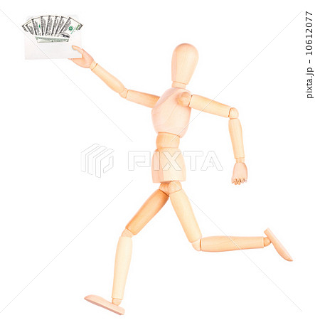 wooden Dummy with envelope full of money wooden Dummy with envelope full of money 10612077