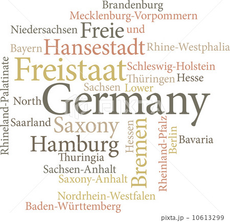 Illustration of the German States in word clouds Illustration of the German States in word clouds 10613299