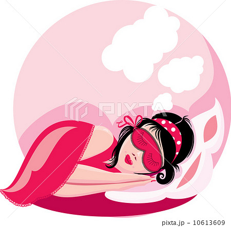 Sleeping woman, picture in pink colors 10613609