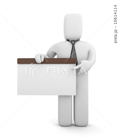 Person with billboard. Place you text or graphics 10614114