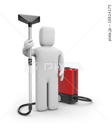 Worker with a vacuum cleaner 10614175